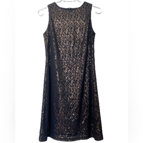 Black and gold sequin dress Petite 4 cocktail - Picture 8 of 8